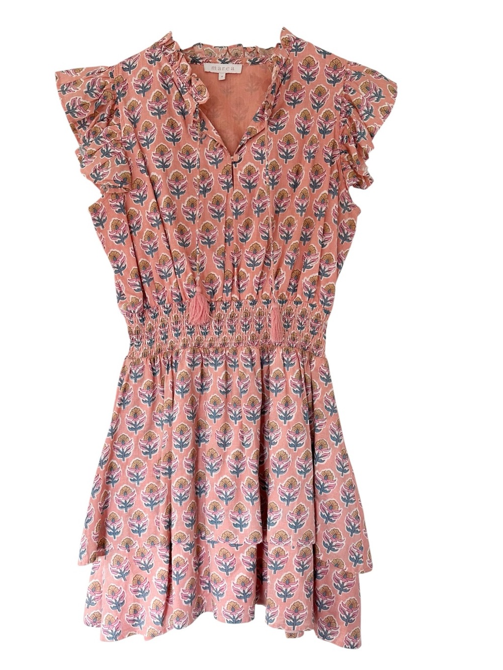 Marea • Sarah Flutter Dress in Coral Multi